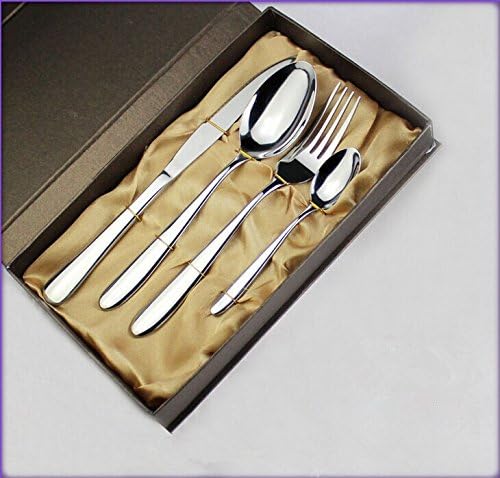 Sexriver's Farberware Mirror Polish Stainless Steel Tableware 4pcs Steak Fork Knife Spoonflatware Set