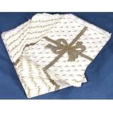 100 Silver Bow Paper Gift Bags Shopping Tote Sales Bag 5 x 7"