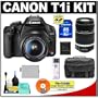 Canon EOS Rebel T1i 15.1MP Digital SLR Camera (Black) with Canon EF-S 18-55mm IS + 55-250mm f/4.0-5.6 IS Zoom Lens + 8GB Card + LP-E5 Battery + Case + Accessory Kit
