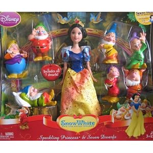 Disney Princess SNOW WHITE and The Seven Dwarfs Set (2009) by Disney Princess Snow White and The Seven Dwarfs Sparkling Princess and Seven Dwarfs
