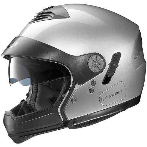 Nolan Metallic N43 Trilogy Sports Bike Racing Motorcycle Helmet - Platinum Silver / 2X-Large