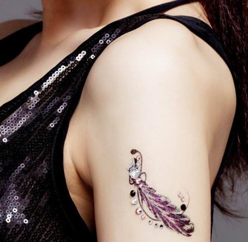 GC Colorful Feather Crystal Temporary Jewelled Tattoos CY-001