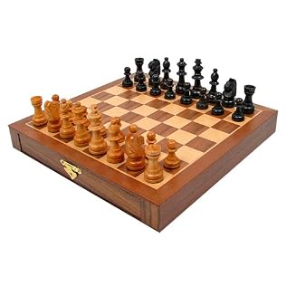 Deluxe Wooden Chess, Checkers and Backgammon Set
