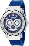 K&BROS Men's 9423-2 Ice-Time Chronograph Blue Dial Blue Leather Watch