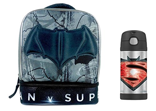 DC Comics Batman v Superman Lunch Bag & Funtainer Thermos