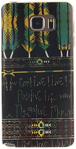 Galaxy Note 5 Case, Hongqing Shop Fashion Style Ultra Slim Exact Fit Flexible TPU Soft Back Cover Protective Skin Case for Samsung Galaxy Note 5 2015 Releas (Tribal Feathers)