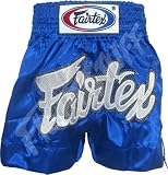 Fairtex Blue Satin with Silver Mesh and Laces Muay Thai Shorts - Size M