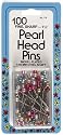White Pearl Head Pins-Size 24 100/Pkg