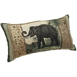 Brentwood Knife Edge 13 by 24-Inch Tapestry Pillow, Elephant Imperial by Brentwood Originals