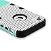 ULAK iPhone 5C Case, 3in1 Anti Slip iPhone 5C Case Hybrid with Soft Flexible Inner Silicone Skin Protective Case Cover for Apple iPhone 5C Minimal Mint Stripes + Black