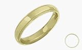 Traditional 14 Karat Ladies Yellow Gold Milgrain 4mm Comfort Fit Wedding Ring