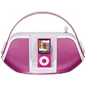 iLive Portable Music System / Boom Box with iPod Docking and Recharging (Pink)
