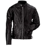 SAVE $39.13 - Fashionable Stylish Rock Design Genuine Buffalo Leather Motorcycle Jacket with Skull and Crossbones Embroidered Patch (Extra Large) LEATHER JACKET W/SKULL-SZ XL $42.82