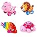 4pcs/Lot Wind Up Toy Wind-Up Animal for Baby, Toddler and Kid (Pig + Lion + Fish + Turtle)
