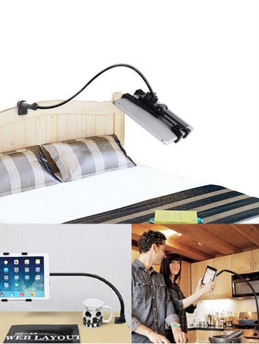 PlumRiver 外れにくい アームスタンド フレキシブルアーム ガッチリ固定シリーズ 1代目 (Washidukami Version) タブレット PC iPad2 iPad3 iPad Air アイパッド android アンドロイド 端末用 アクセサリー (ブラック) 【保証書付き】