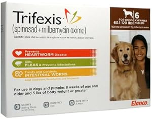 Trifexis for Dogs (Brown) - 60-120 lbs - 6 count Trifexis for Dogs (Brown) - 60-120 lbs - 6 count