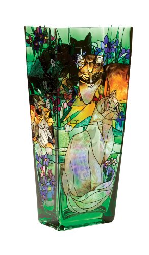 Tiffany Cats Glass Vase