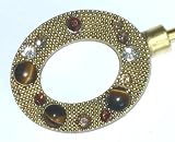 Gold and Silver Oval Purse Hangers with Semi Precious Stones