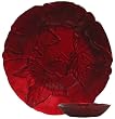 Red Glass Chip 14"D and Dip 7"D Set with Leaf Design
