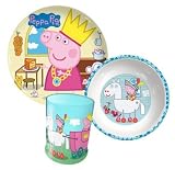 Spearmark Housewares Peppa Pig Princess Melamine Blister Set - Tumbler Bowl Plate
