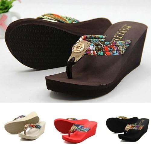 Women's Fashion Comfort Wedge Platform Flip Flops Thong Ladies Sandals Shoes 5-7