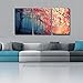 Gardenia Art - Red Maples Canvas Prints Wall Art Stretched and Framed Modern Decor Paintings Giclee Artwork for Living Room and Bedroom, 16x24 in, 3 pcsset