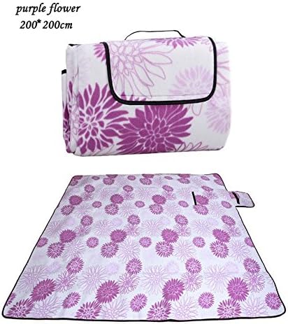 SiCoHome Handy Mat Water-resistant Outdoor Blanket All-purpose Blanket Handy Mat with Strap Picnic Blanket Picnic Time Blanket Tote(78"X78" Purple)