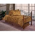 Wood Post and Black Grill Metal Daybed