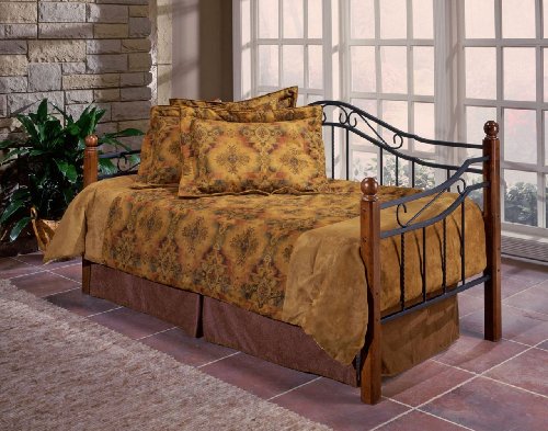 Wood Post and Black Metal Daybed