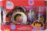 Nick Jr Dora the Explorer 7 Piece Mealtime Set with Plate, Bowl
