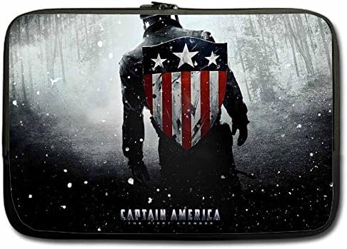 customartsdiy Captain America Shield Custom Printed Twin Sides 11" Sleeve for Macbook Pro