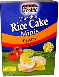 Paskesz Thin Rice Cake Mini, Plain, 4.2-Ounce Packages (Pack of 12)