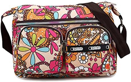 Korea Fashion Flower Pattern Women's Travel Shoulder Bag Crossbody Purse (Red)