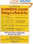 Handwriting Analysis : Putting It to Work for You
