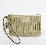 Coach Signature Madison Gathered Wristlet Wallet Bag 46901 Khaki Gold