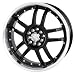 Akita Racing AK-15 (Series 415) Black with Machined Lip - 17 x 7 Inch Wheel