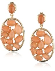 Yellow Bronze Moonstone Earrings