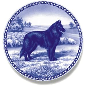 Belgian Shepherd Groendahl: Danish Blue Porcelain Plate by Lekven Designs