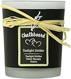 Kate Aspen Set of Four Chalkboard Frosted Glass Tealight Holder