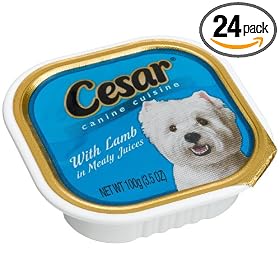 Cesar Canine Cuisine with Lamb in Meaty Juices for Small Dogs, 3.5-Ounce Trays (Pack of 24)