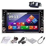 Rear Camera Included Ouku 2014 New Model 6.2-Inch Double-2 DIN In Dash Car DVD Player Touch screen LCD Monitor with DVD/CD/MP3/MP4/USB/SD/AMFM/RDS Radio/Bluetooth/Stereo/Audio and GPS Navigation SAT NAV Head Deck Tape Recorder Wall Paper exchange HD