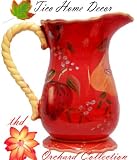 WATER PITCHER, JUICE PITCHER, ORCHARD RED TUSCANY