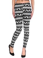 Simplicity Women's Nordic Snowflake Reindeer Knitted Fleece Lined Leggings