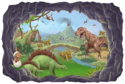 Dinosaur Wall Mural Decal Peel & Stick for Boys Room Walls