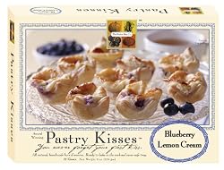 The Perfect Bite Co  Pastry Kisses- Blueberry Lemon Cream, 12 Count Tray, 8-Ounce Box (Pack of 4)