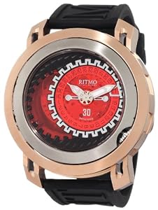 Ritmo Mundo Men's 202/2 Red SS RG Persepolis Dual-Time Exhibition Automatic Watch