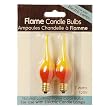 Pack of 2 Yellow Orange Flame Glow Electric Candle Lamp Replacement Light Bulbs
