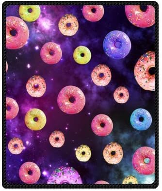 Funny Donut Blanket - New Top Galaxy Nebula I Donut Care Fleece Throw Blankets 50 inches x 60 inches (Medium)