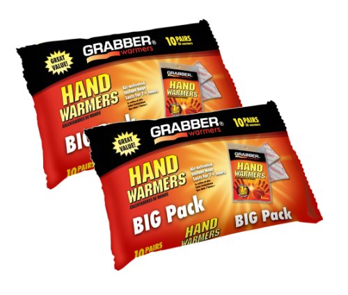 Grabber Warmers Grabber Big Pack Hand Warmers, 10 Pair Hand Warmer Foil Pack, 10-Count (Pack of 2)