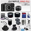 Olympus PEN E-pl2 Digital Camera (Black) W/14-42mm Lens (Black) + 8gb Sdhc Memory , 2x Extra Replacement Batteries, 3 Extra Lens, Deluxe Soft Carrying Case, Aluminum Tripod & Much More